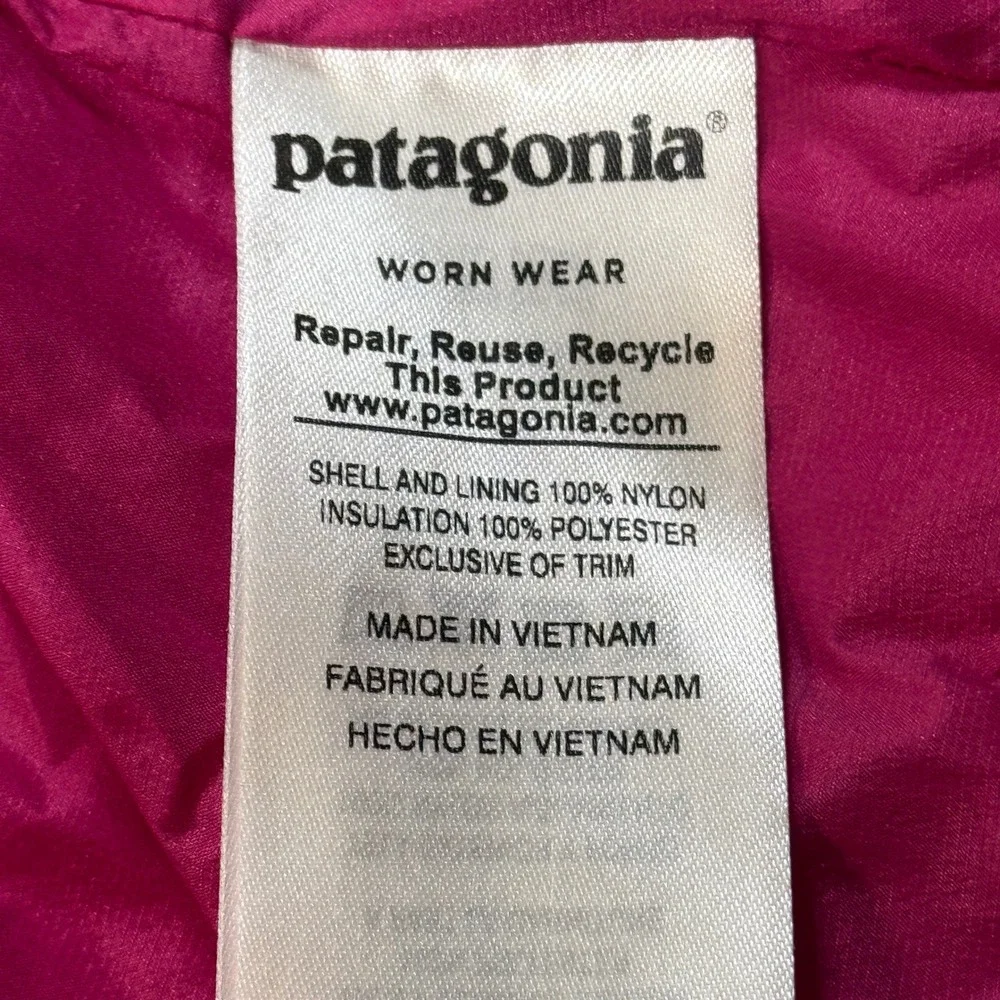 Patagonia Hyper Puff Jacket Womens Small Forge Gray Magenta Puffer 84405